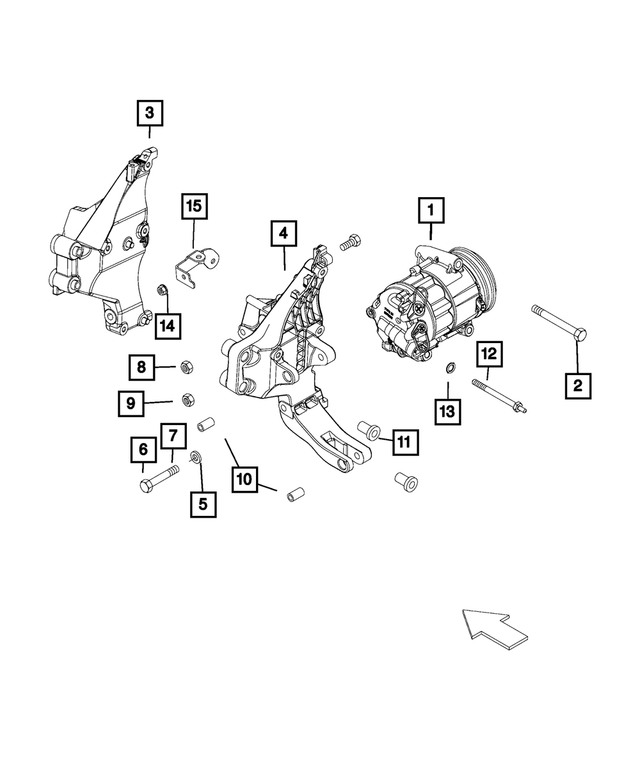 6107199AA - Air Conditioners and Heaters: Hex Flange Head Bolt for Fiat: 500X | Jeep: Renegade | Ram: ProMaster 1500, ProMaster 2500, ProMaster 3500, ProMaster City Image