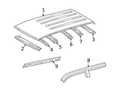Roof & Components for 2000 Lexus LX470 #1