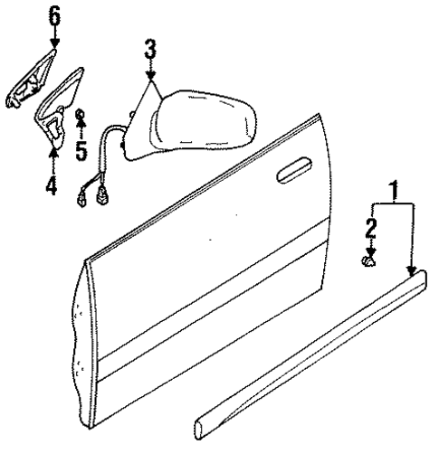 Exterior Trim - Front Door for 1995 Subaru Legacy #0
