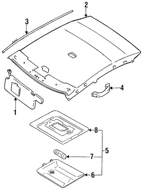 Interior Trim - Roof for 1993 Dodge Colt #1