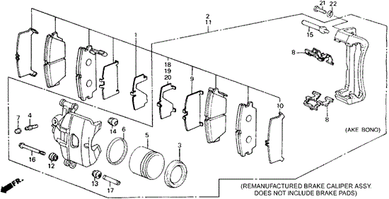 Front Brake Caliper (DX) for 1988 Honda Accord #0