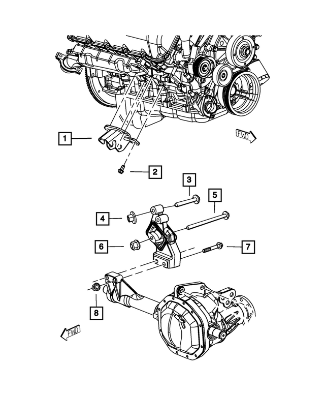 6505165AA - 4.7L Gas; Engine: Nut for Mopar Image
