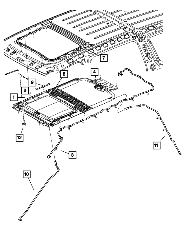 68027748AA - Body Sheet Metal Except Doors: Sunroof Frame for Mopar Image
