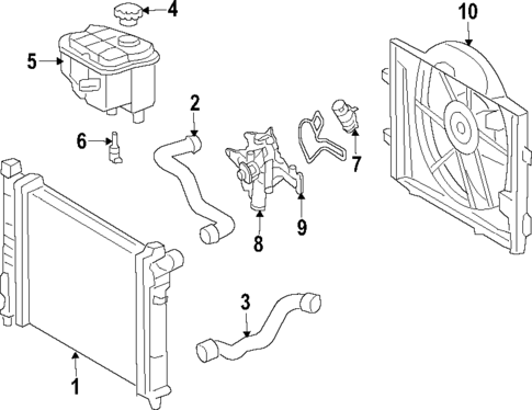 Radiator & Components for 2009 Mercedes-Benz CLK350 #1