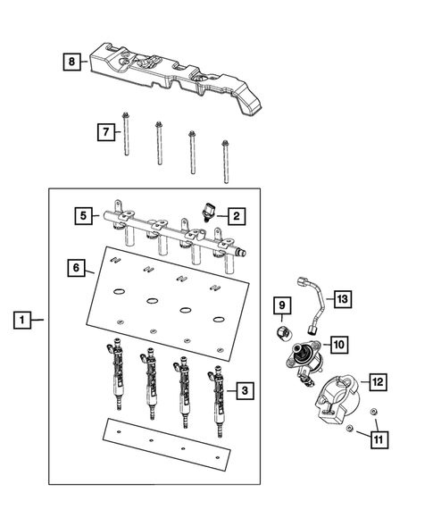 Fuel Rail and Injectors for 2018 Jeep Wrangler #0