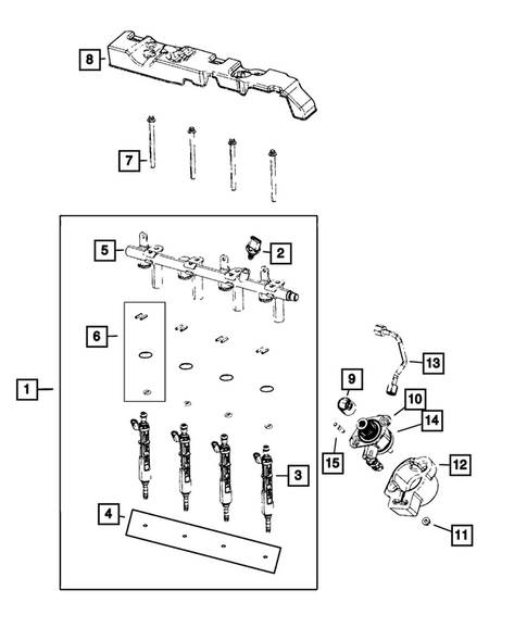 Fuel Rail and Injectors for 2018 Jeep Wrangler #0