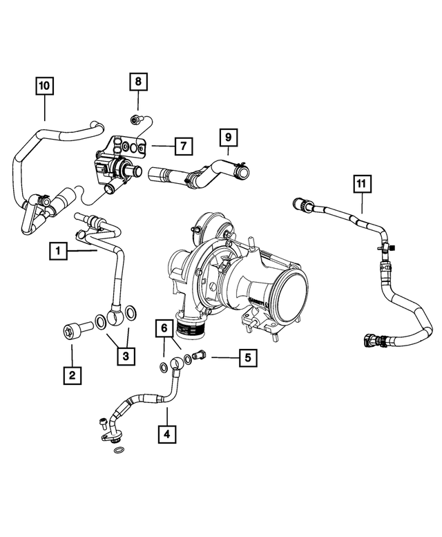 4893208AB - Cooling: Turbo Water Feed Tube for Mopar Image