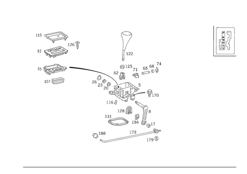 Floor Shift Used with Automatic Fourspeed Transmission for 1991 Mercedes-Benz 300 E #2