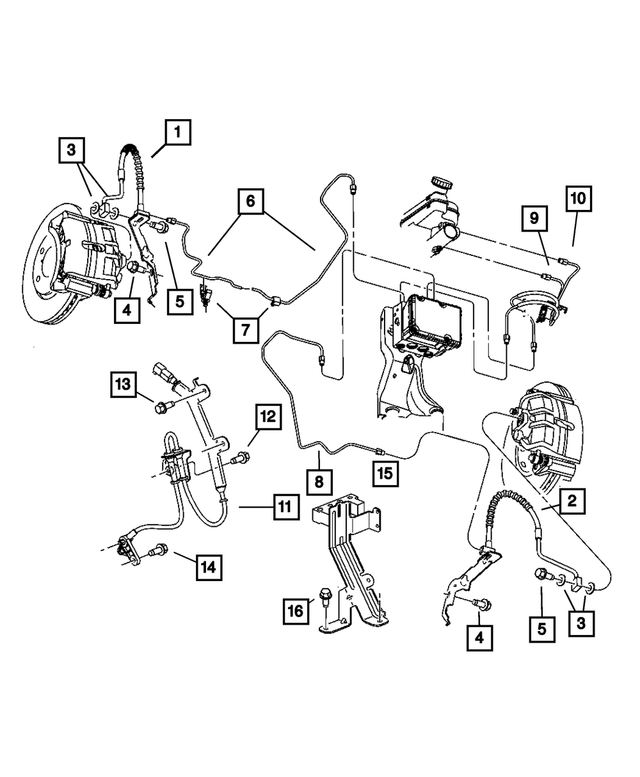 4683790AE - Service Brakes: Brake Hose, Right for Mopar Image