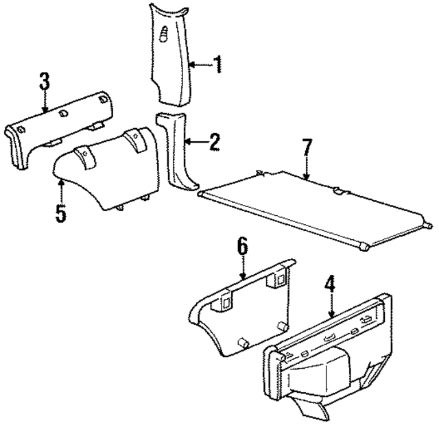 15729735 - Body: Interior Quarter Panel Trim Panel for GM Image