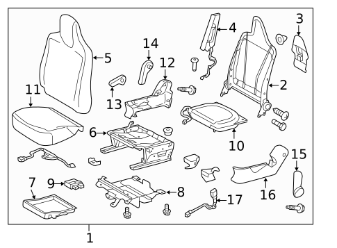 Passenger Seat Components for 2014 Scion iQ #0