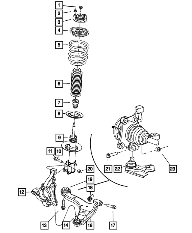 6505116AA - Front Suspension: Nut for Mopar Image