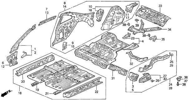 Inner Panel for 1995 Honda Prelude #0