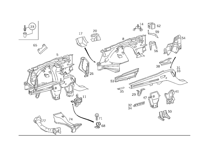 1246200028 - : Bracing for Mercedes-Benz: 300E, 300TE Image