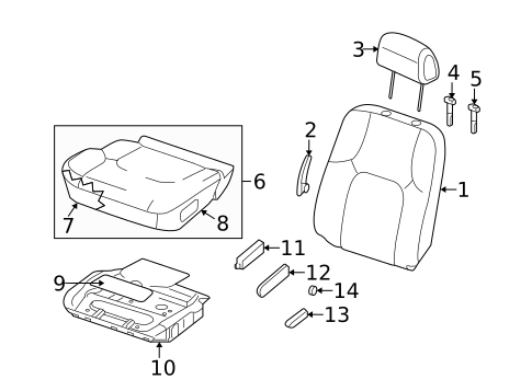 Driver Seat Components for 2020 Nissan Frontier #1