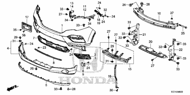 Front Bumper (-'18) for 2016 Honda Pilot #0
