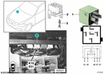 61368373700 - Vehicle Electrical System: Relay, Make Contact, White Green for BMW Image