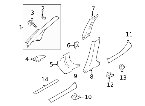 Interior Trim - Pillars for 2018 Nissan LEAF #0