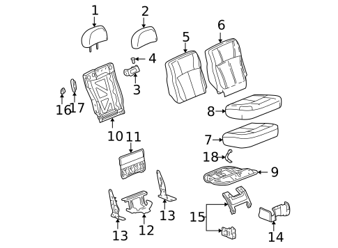 Rear Seat Components for 2006 Chevrolet Trailblazer #0