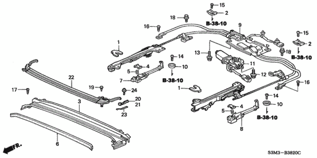 Roof Slide Components for 2003 Acura CL #0