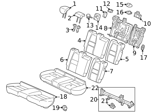 Rear Seat Components for 2011 Honda Insight #0