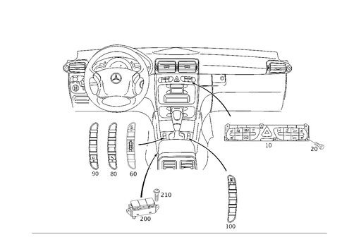 Switch in Instrument Panel and Center Console for 2005 Mercedes-Benz C240 #0