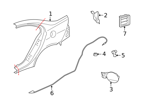 Fuel Door for 2017 Mitsubishi Lancer #0