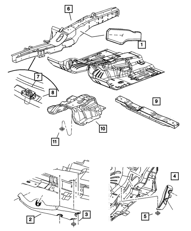 55394418AD - Body Sheet Metal Except Doors: Floor Pan for Mopar Image
