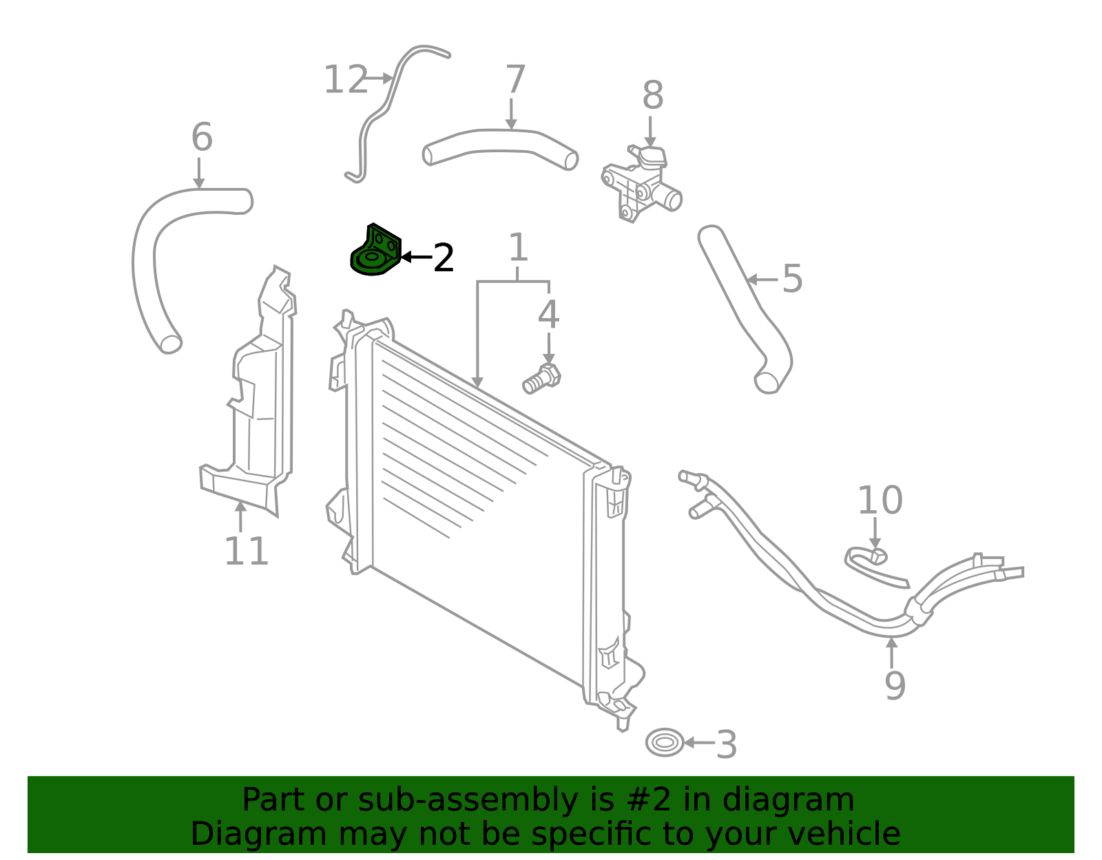 25333-2K600 - Radiator Assembly Upper Bracket 2012-2013 Kia Soul | Kia ...