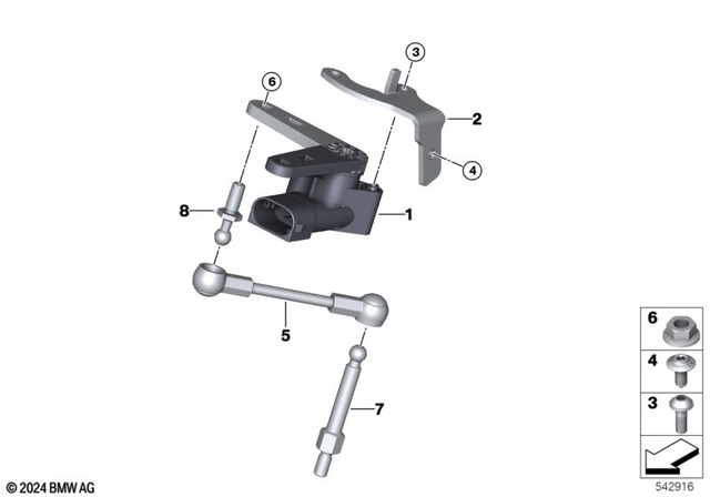37146895466 - Front Axle, Front Suspension: Level Sensor -  for BMW-Motorrad Image