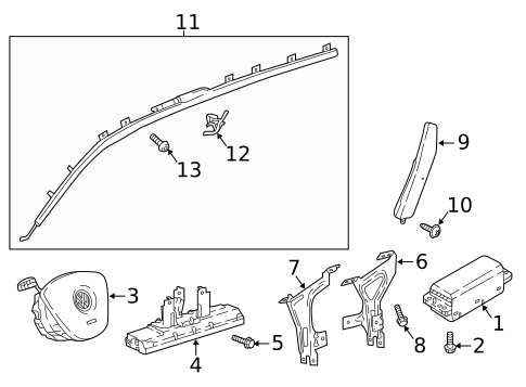Air Bag Components for 2021 Volkswagen Tiguan #0