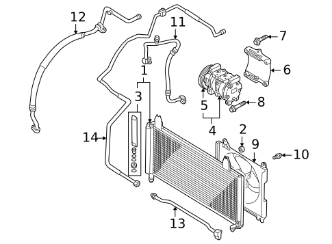 Condenser, Compressor & Lines for 2005 Suzuki Aerio #0