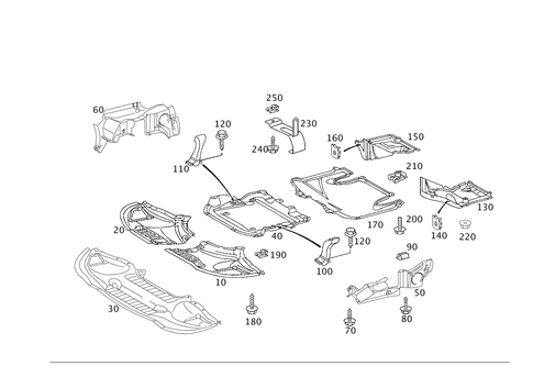 Engine Compartment Panelling, Gasoline Vehicles for 2002 Mercedes-Benz CL55 AMG #0