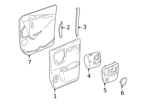 Interior Trim - Front Door for 1999 GMC Savana 2500 #0