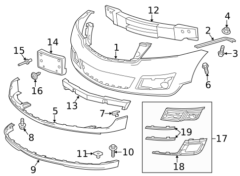 Bumper & Components - Front for 2015 Chevrolet Traverse #0