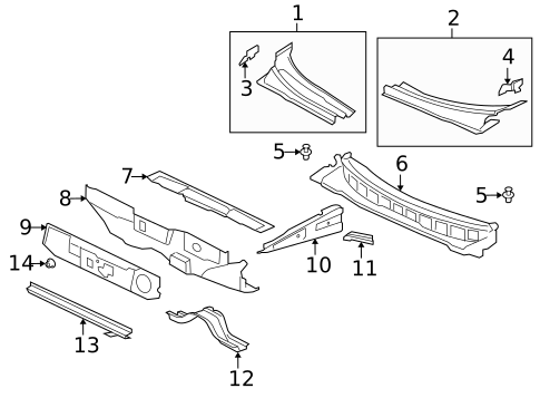 Cowl for 2013 Mitsubishi Outlander #0