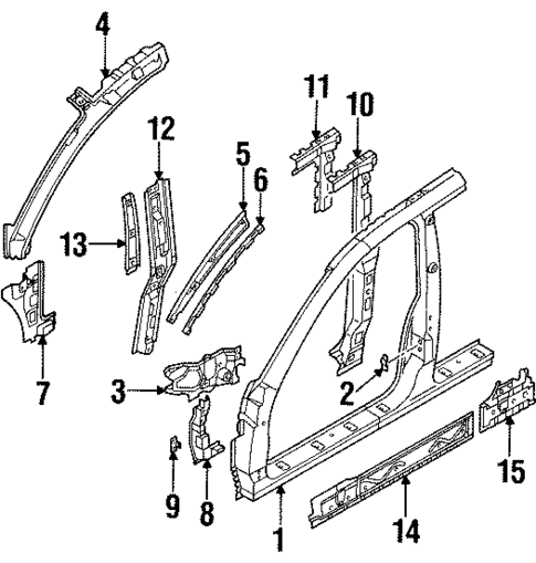 Center Pillar & Rocker for 2004 Isuzu Axiom #0
