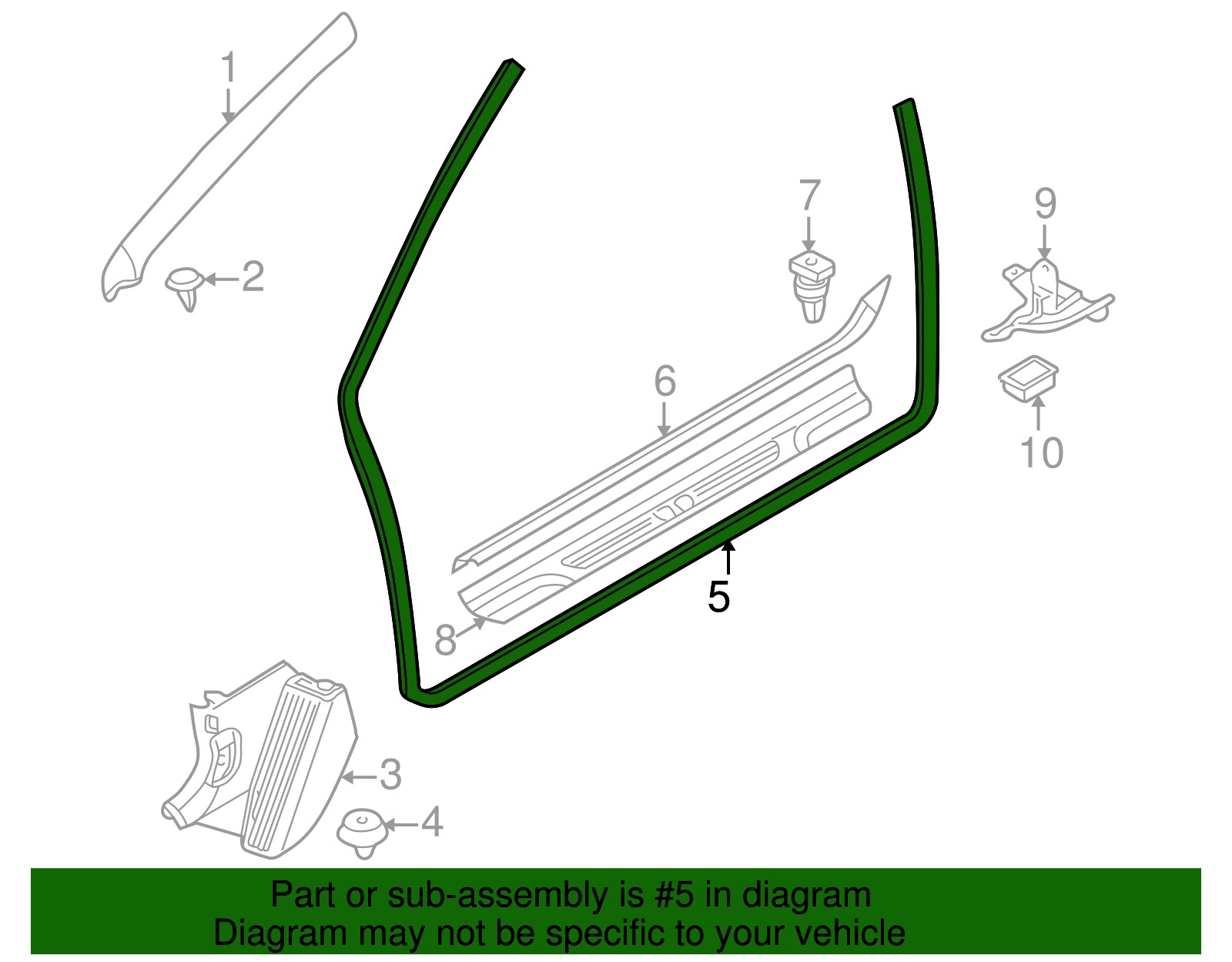 Door Weather-Strip - BMW (51718233415)