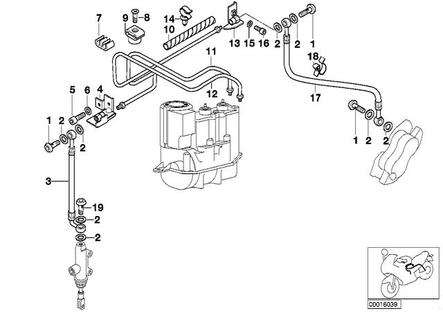34322331540 - Brakes: Banjo Bolt, Black - M10X1 for BMW-Motorrad Image