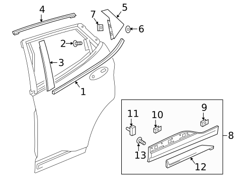 Exterior Trim - Rear Door for 2020 Chevrolet Bolt EV #0