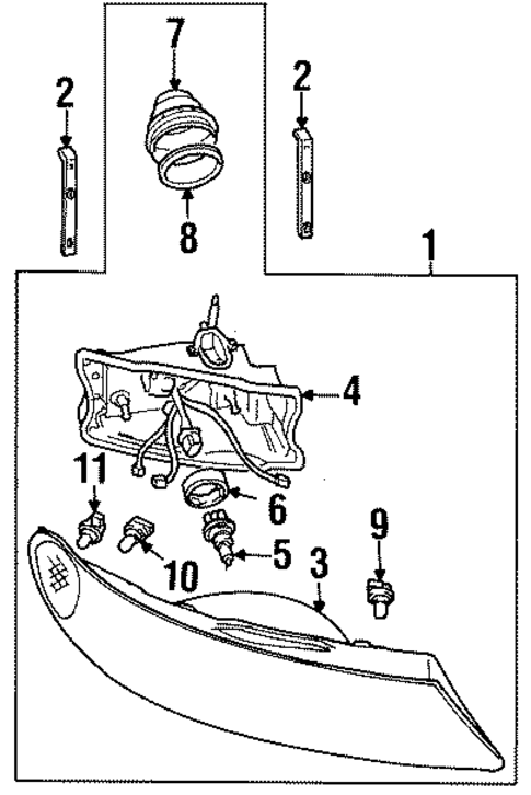 Headlamp Components for 1998 Lincoln Continental #0