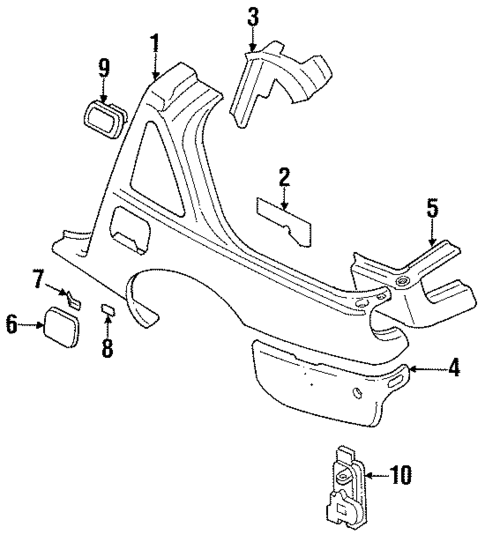Quarter Panel & Components for 1995 Nissan 300ZX #1