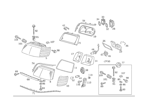 Lighting Unit & Additional Blinker Lamp for 1992 Mercedes-Benz 600SEL #2