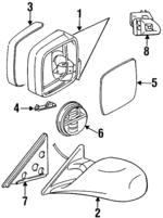 51168144401 - Body: Mirror for BMW: 318i, 318is, 323i, 323is, 325i, 325is, 328i, 328is Image