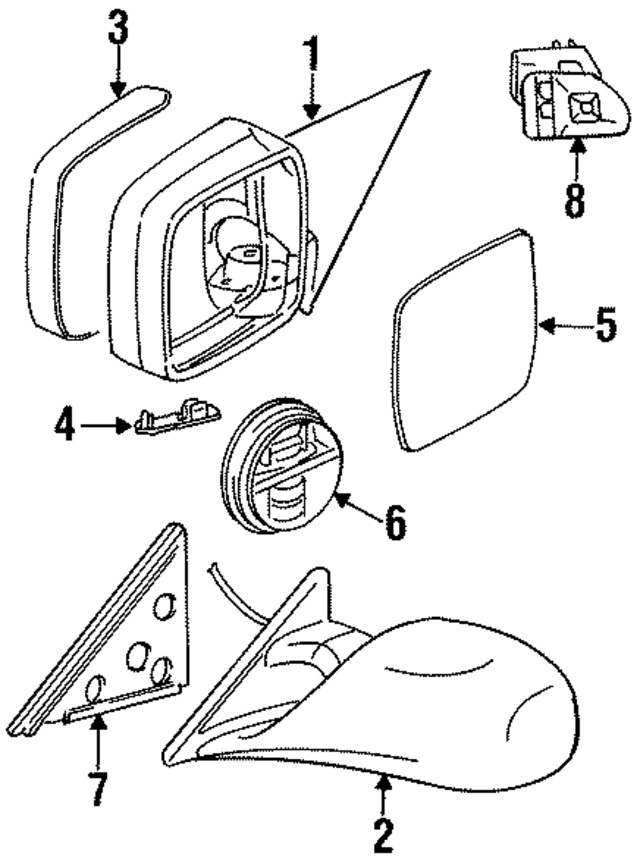 51168144401 - Body: Mirror for BMW Image