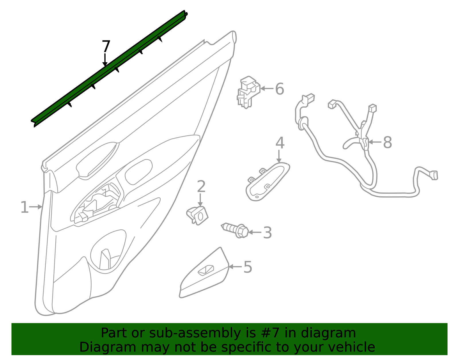 2013-2019 Nissan Sentra Door Window Belt Weatherstrip 82834-3SG0A | OEM ...