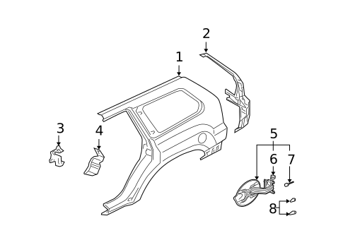 Quarter Panel & Components for 2008 Mitsubishi Endeavor #0