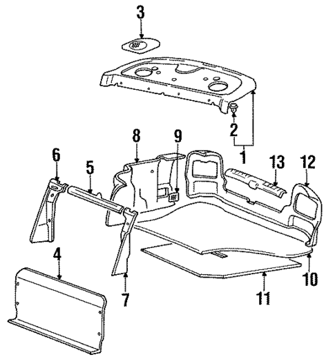 Interior Trim - Rear Body for 1995 Hyundai Sonata #0