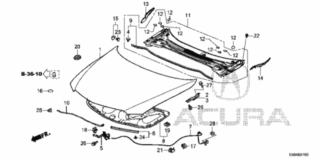 Engine Hood for 2017 Acura ILX #0