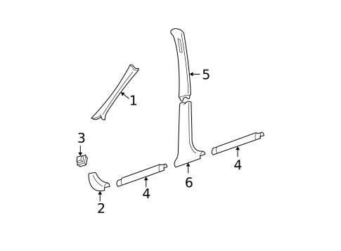 Interior Trim - Pillars for 2003 Buick Regal #0